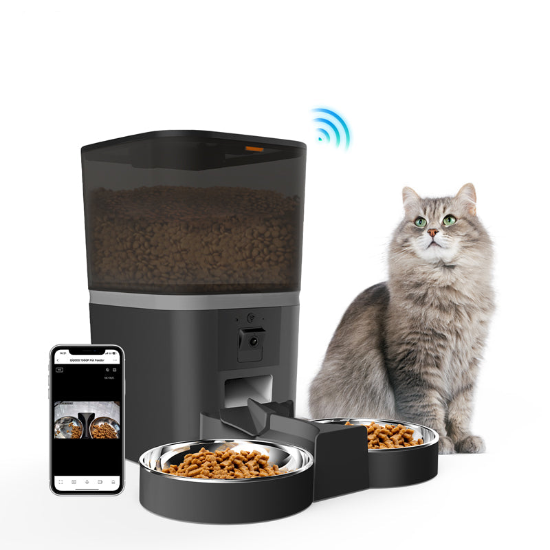 Distributeur automatique intelligent pour animaux de compagnie avec caméra (capacité de 6 L)